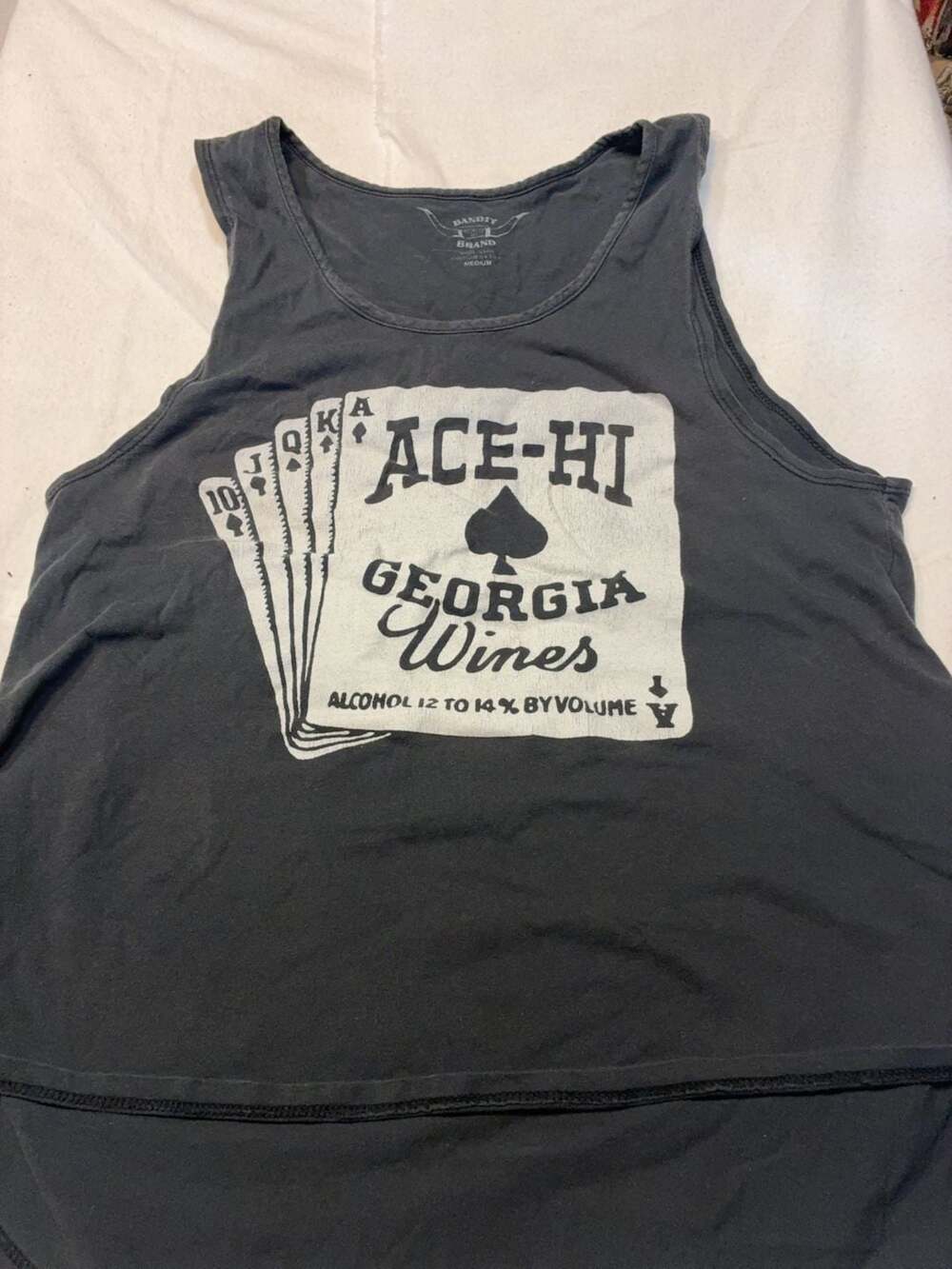 Bandit Brand Ace-Hi Georgia Wines Graphic Tank Top Size Medium
